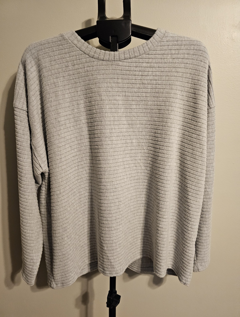 Elie Tahari Women's Gray Solid Knit Crew Neck Long Sleeve Pullover Sweater 1X